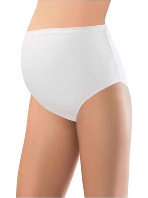 Pamuklu Hamile Likralı Bato Külot Beyaz - 3324A