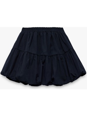 Koton Katlı Beli Lastikli Balon Mini Etek