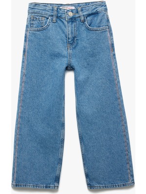 Koton Pamuklu Cep Detaylı Geniş Paça Denim Pantolon