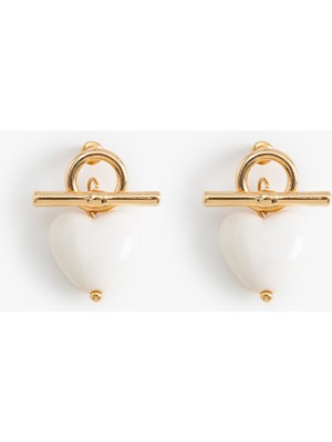 Koton Çelik Karışımlı Kalp Küpe