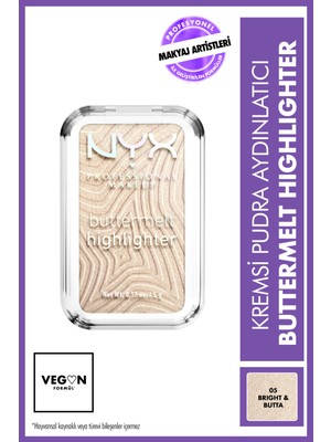 NYX Professional Makeup Buttermelt Highlighter Kremsi Pudra  - 05 Bright & Butta