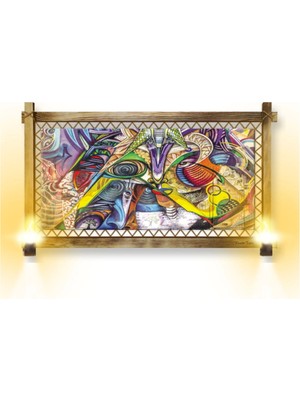 Marsilyan- Rustik Işıklı Soyut Kanvas Rustik Tablo O