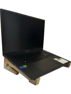 Ahşap Laptop Yükseltici ve Tutucu Taşınılabilir Notebook Macbook Standı 13" 14" 15" 16" 17"