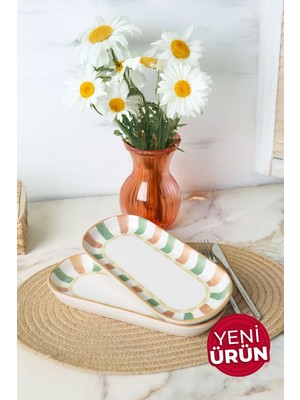Keramika Bronze Palmiye Noyan Kayık Tabak 26 cm 2 Adet 22900