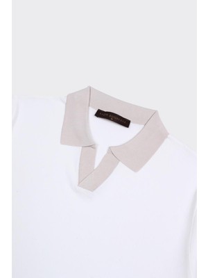 Fermuarlı Polo Yaka Kısa Kol Erkek T-Shirt
