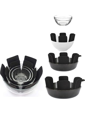 12'li Tencere Tava ve Tabak Arası Keçe Yıldız Siyah 26 x 26CM