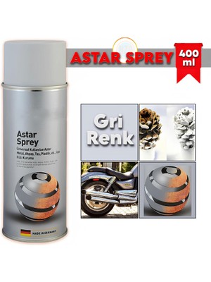 Isıya Dayanıklı Astar Sprey Boya 650°C 400 ml Mat Gümüş Soba Egzoz Şömine Metal Yüzey Boyası