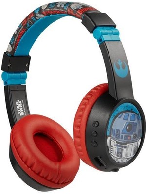 Star Wars Darth Vader R2-D2 Artoo-Deetoo Droid Bluetooth Kulaklık Mikrofonlu Kablosuz Çocuk Kulaklığı Lisanslı SW-9938-DS