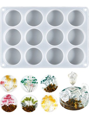 Epoksi Çoklu Silikon Kalıp Daire Yuvarlak Dekoratif Obje Kalıbı 5cm