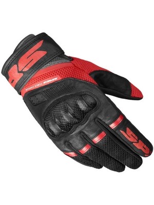 Spidi Power Carbon Kırmızı Eldiven Dokunmatik Ekran Uyumlu, Deri ve Likralı Kumaş Malzeme ile XL Beden