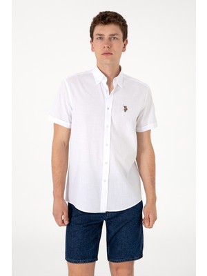 U.s. Polo Assn. Erkek Beyaz Gömlek Kısa Kollu 50298007-VR013