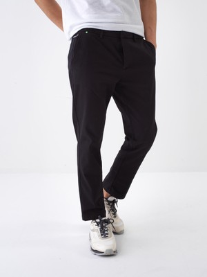 Xint Erkek Siyah Pamuk Dokulu Slim Fit Jogger