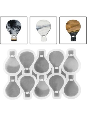 Epoksi Silikon Kalıp Çoklu Küçük Kapadokya Balonu Kolye Anahtarlık Küpe Kalıbı 10 Lu