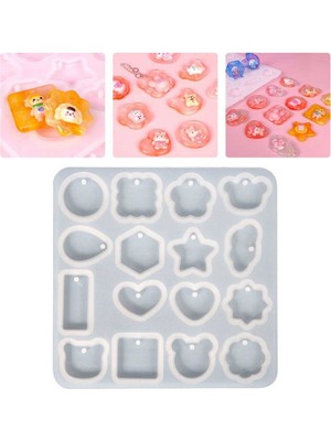 Epoksi Reçine Silikon Kalıp Bombeli Çoklu Figürler Anahtarlık Kolye Kalıbı