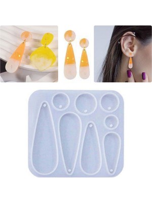 Epoksi Silikon Kalıp Çoklu Anahtarlık Damla Üçgen Delikli Kolye Küpe Kalıbı