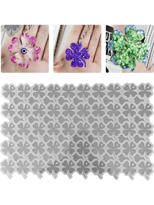 Epoksi Silikon Kalıp Yonca Anahtarlık Kolye Kalıbı 50 Li