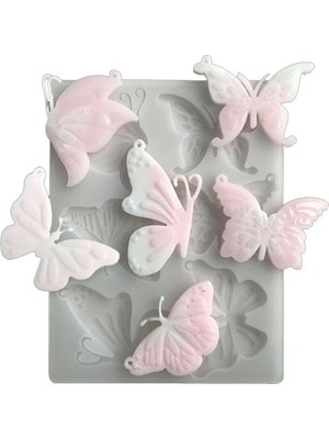 Epoksi Reçine Silikon Kalıp Çoklu Kelebek Figürleri Anahtarlık Kolye Kalıbı