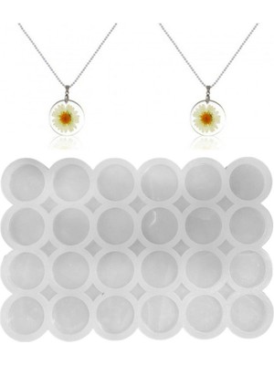 Epoksi Kalıbı Çoklu Daire Kolye ve Anahtarlık Kalıbı 24 Lü