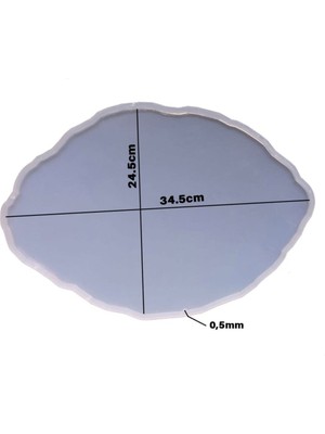 Epoksi Silikon Kalıp Yerli Oval Dalgalı Nişan ve Söz Tepsi Kalıbı 34.5X24.5 cm
