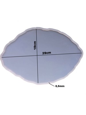Epoksi Silikon Kalıp Yerli Oval Dalgalı Nişan ve Söz Tepsi Kalıbı Seti 2 Li