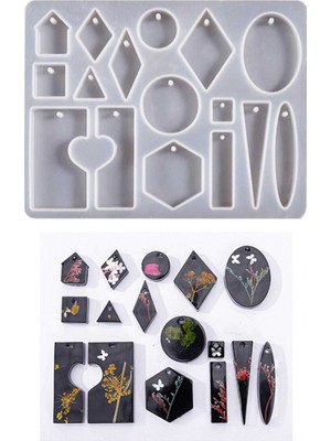 Epoksi Silikon Kalıp Çoklu Anahtarlık Delikli Kolye Küpe Kalıbı