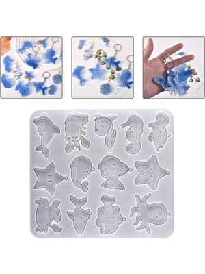 Epoksi Silikon Kalıp Deniz Canlıları Anahtarlık Kolye Kalıbı