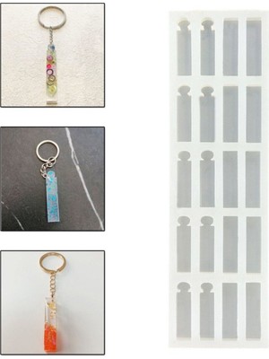 Epoksi Çoklu Silikon Kalıp I ve I Harfi Anahtarlık Reçine Seri Döküm Kalıbı 4 cm 10 Lu