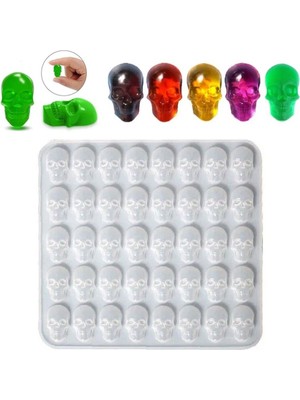 Epoksi Silikon Kalıp Anahtarlık Kuru Kafa Kafatası Kolye Küpe Kalıbı 40 Lı