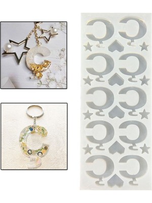 Epoksi Çoklu Silikon Kalıp Ç Harfi Anahtarlık Reçine Seri Döküm Kalıbı 4 cm 10 Lu