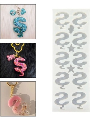 Epoksi Çoklu Silikon Kalıp Ş Harfi Anahtarlık Reçine Seri Döküm Kalıbı 4 cm 10 Lu