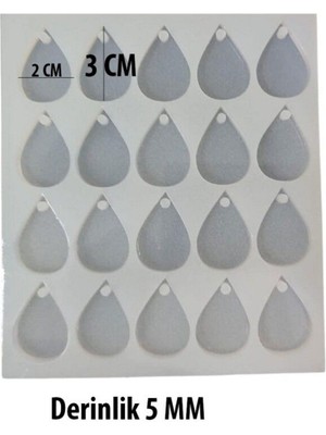 Epoksi Silikon Kalıp Çoklu Damla Kolye Kalıbı 20 Li