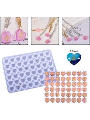 Epoksi Silikon Kalıp Çoklu Kalp Bileklik Kolye Halhal Süsleme Kalıbı Tek Pimli 1.1 cm