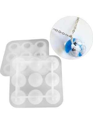 Epoksi Silikon Kalıp Çoklu Küçük Küre Deliksiz Boncuk Anahtarlık Kolye Kalıbı 9 Lu 2.2 cm
