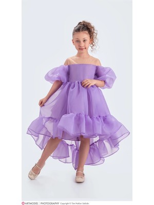 Kuyruklu Kız Çocuk Abiye Elbise Karolin Kumaş