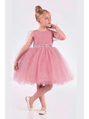 Abiye Elbise Kız Çocuk Melek Kanatlı