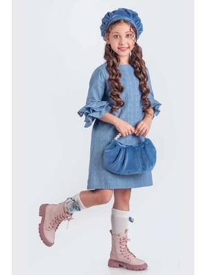 Valon Kesim Elbise Şapkalı Çantalı