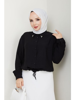 Kadın Taş Detaylı Gömlek -PMK423