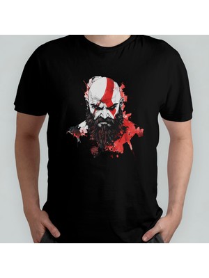 Pixxa God Of War Unisex %100 Pamuklu Bisiklet Yaka T-Shirt Model 1