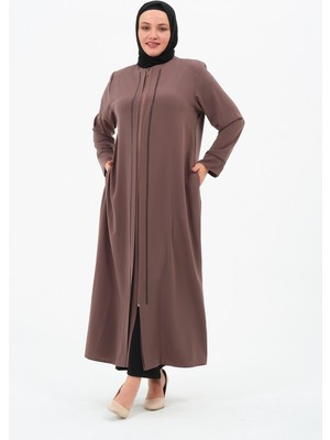 Devrin Kadın Büyük Beden Medine Ipeği Taşlı Ferace