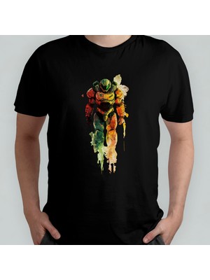 Pixxa Doom Unisex %100 Pamuklu Bisiklet Yaka T-Shirt Model 2