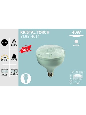 Noas 40W Krıstal Torch Ampul Beyaz