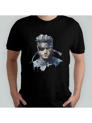 Pixxa Metal Gear Solid - Solid Snake Unisex %100 Pamuklu Bisiklet Yaka T-Shirt Model 1