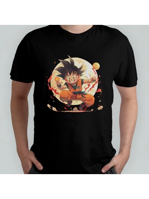 Pixxa Dragon Ball Unisex %100 Pamuklu Bisiklet Yaka T-Shirt Model 2
