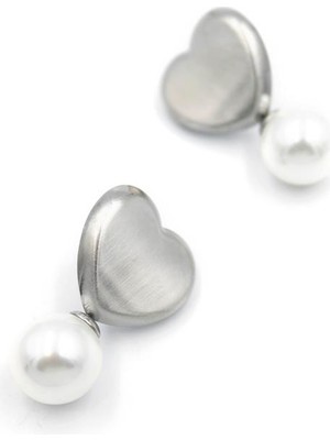 Inci Kalp Küpe - Gümüş