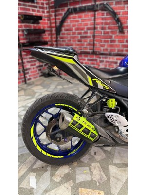 Yeni Özel  Motosiklet Jant Şeridi Kesik Neon (Florasan) Sağ-Sol/ön-Arka