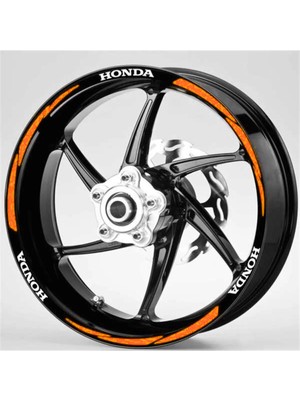 Yeni Özel  Motosiklet Jant Şeridi Honda Turuncu Sağ-Sol/ön-Arka