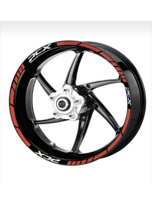 Yeni Özel  Motosiklet Jant Şeridi Kırmızı Pcx Sağ-Sol/ön-Arka