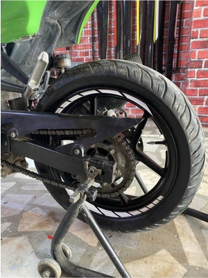Yeni Özel  Motosiklet Jant Şeridi Kesik Beyaz Sağ-Sol/ön-Arka