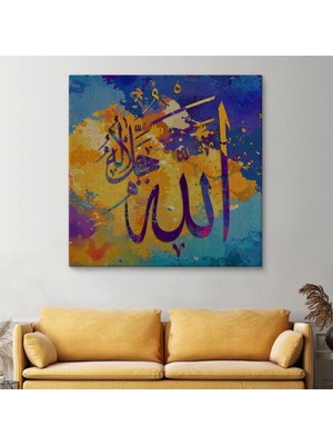 Marsilyan- Saygı Duyulan Yüce Allah Yazılı Dekoratif Kanvas Tablo -3338