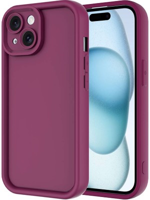 Apple iPhone 14 Kılıf Kamera Korumalı Tkdr Ananas Kapak-Mürdüm